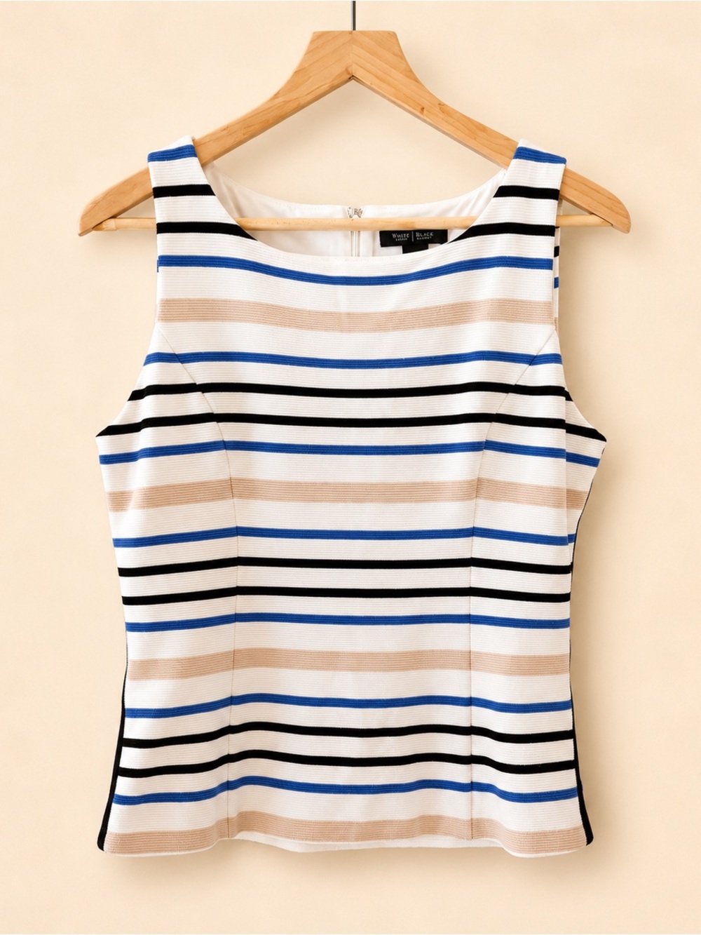 💙 White House Black Market Striped Sleeveless Shell